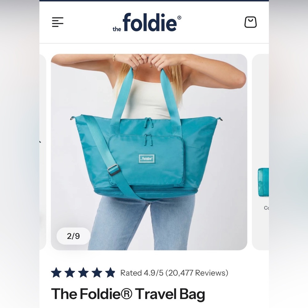 New never used Foldie travel bag teal - Picture 5 of 14